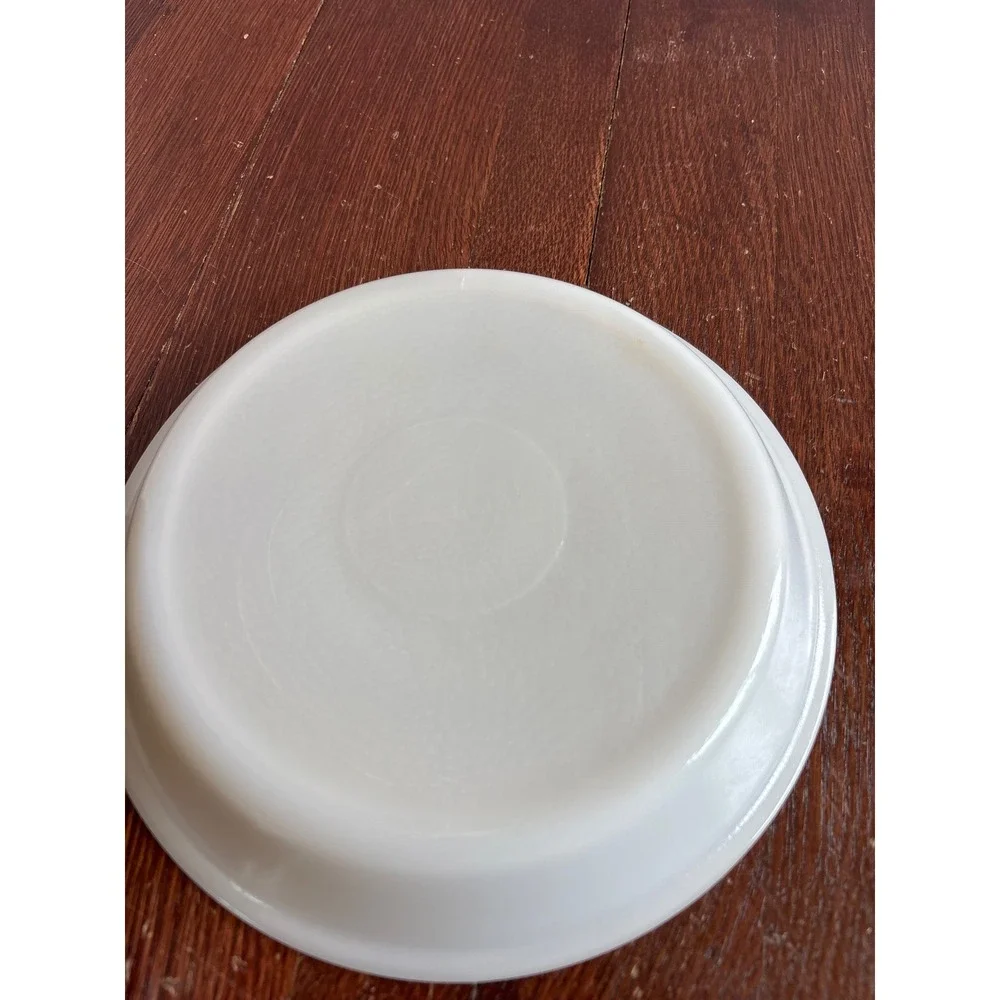 Vintage Glasbake Milk Glass Pie‎ Plate 9.5 Inch Round Ovenware J-510 Made in USA